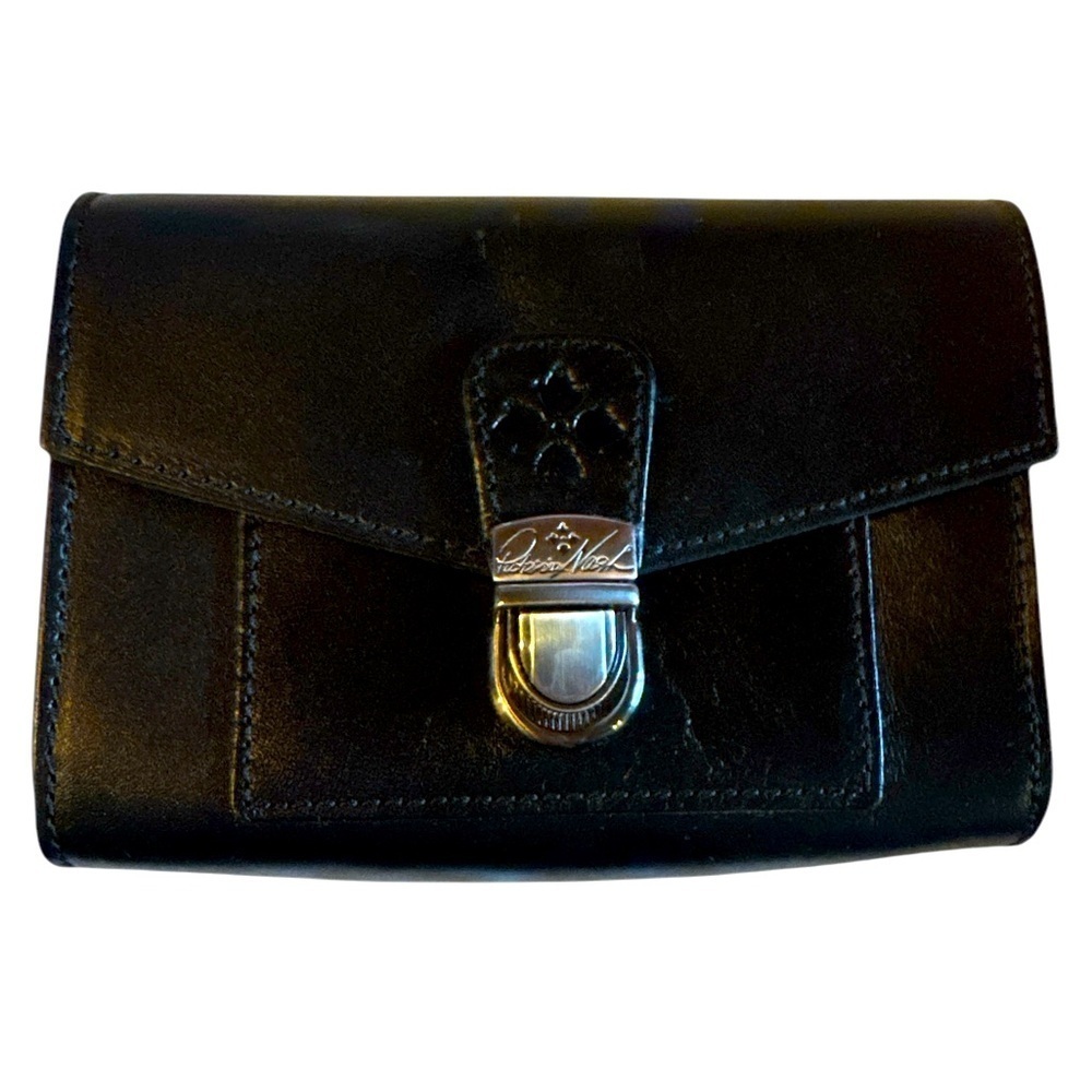 NWOT Patricia Nash Black Leather - Gunmetal Hardware- Crossbody Chain.